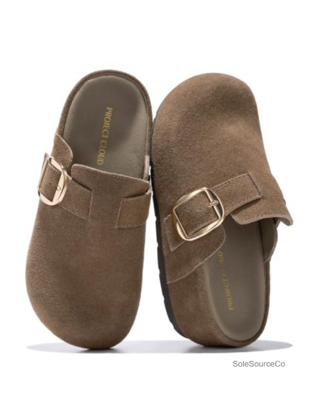 Genuine Leather Platform Clogs Slip-On Mules with Arch Support